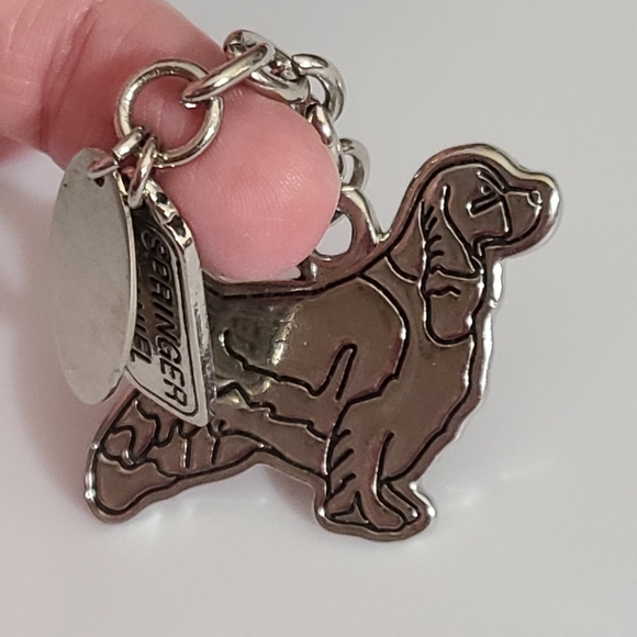 90's springer spaniel dog key chain puppy cocker spaniel monogram it! Double sid - Picture 5 of 5